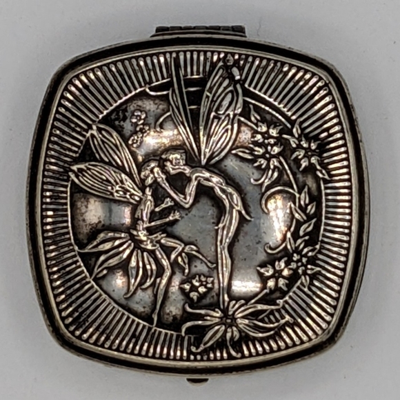 Antique Djer Kiss Kissing Fairies Compact - Picture 2 of 12